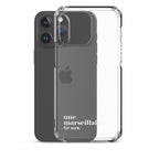 Coque iPhone 15 Pro Max, texte blanc, à côté du téléphone : « une marseillaise ? for sure. »