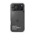 Coque iPhone 17 Pro Max, texte blanc : « accro à la salle ? for sure. »