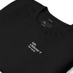 T-shirt noir « un chieur ? for sure. », vue en biais