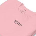 T-shirt rose « la meilleure des tatas ? for sure. », vue en biais