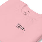 T-shirt rose « une super marraine ? for sure. », vue en biais