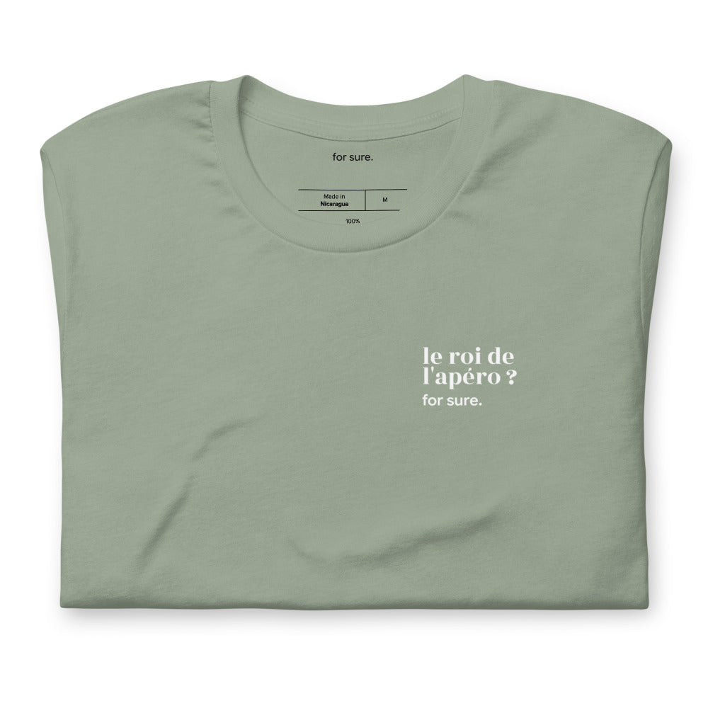 T-shirt kaki « le roi de l'apéro ? for sure. », plié