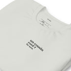 T-shirt gris « un cousin cool ? for sure. », vue en biais