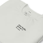 T-shirt gris « une belle gosse ? for sure. », vue en biais