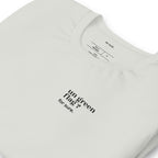 T-shirt gris « un green flag ? for sure. », vue en biais