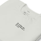 T-shirt gris « la reine de la raclette ? for sure. », vue en biais