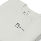 T-shirt gris « une gémeaux ? for sure. », vue en biais