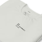 T-shirt gris « un sex-symbol ? for sure. », vue en biais