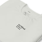 T-shirt gris « un blind test ? for sure. », vue en biais