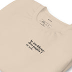 T-shirt beige « le meilleur des papis ? for sure. », vue en biais