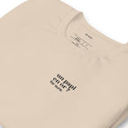 T-shirt beige « un papi en or ? for sure. », vue en biais