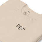 T-shirt beige « un super frère ? for sure. », vue en biais
