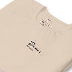 T-shirt beige « une pétasse ? for sure. », vue en biais