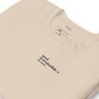 T-shirt beige « moi irrésistible ? for sure. », vue en biais