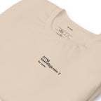 T-shirt beige « trop intelligente ? for sure. », vue en biais