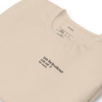 T-shirt beige « un bricoleur en or ? for sure. », vue en biais