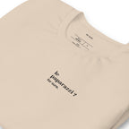 T-shirt beige « le paparazzi ? for sure. », vue en biais