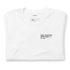 T-shirt blanc « une maman débordée ? for sure. », plié