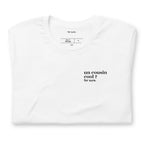 T-shirt blanc « un cousin cool ? for sure. », plié