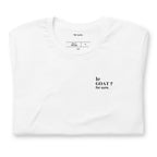 T-shirt blanc « le GOAT ? for sure. », plié