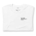 T-shirt blanc « la main character ? for sure. », plié