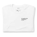 T-shirt blanc « le maître du créneau ? for sure. », plié