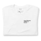 T-shirt blanc « une bisous addict ? for sure. », plié
