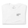 T-shirt blanc « un blind test ? for sure. », plié