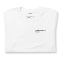 T-shirt blanc « millennial ? for sure. », plié