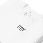 T-shirt blanc « un papi en or ? for sure. », vue en biais