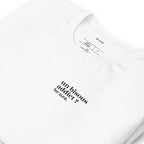 T-shirt blanc « un bisous addict ? for sure. », vue en biais
