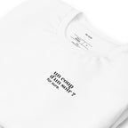 T-shirt blanc « un coup d'un soir ? for sure. », vue en biais