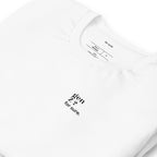 T-shirt blanc « gen Z ? for sure. », vue en biais