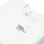 T-shirt blanc « tarpin fatiguée ? for sure. », vue en biais